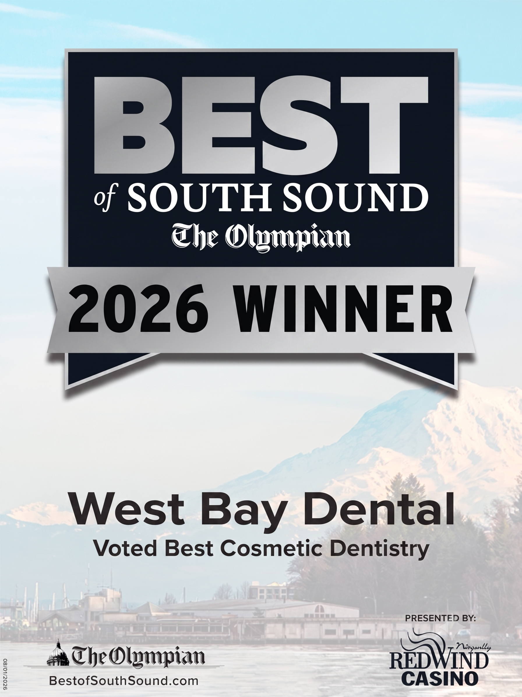 West Bay Dental, Best of South Sound 2026 Silver Winner for Best Cosmetic Dentistry