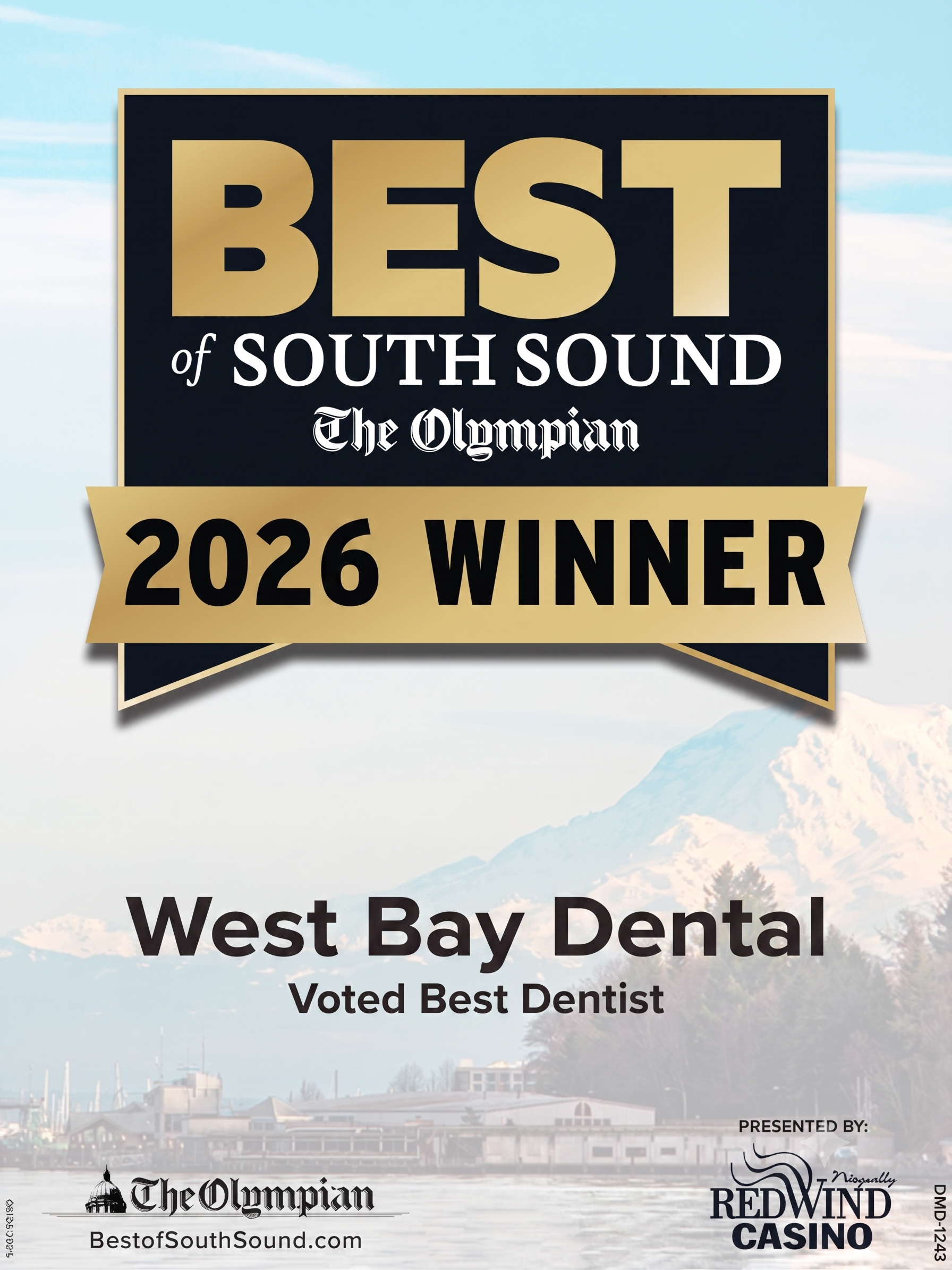 West Bay Dental, Best of South Sound 2026 Gold Winner for Best Dentist